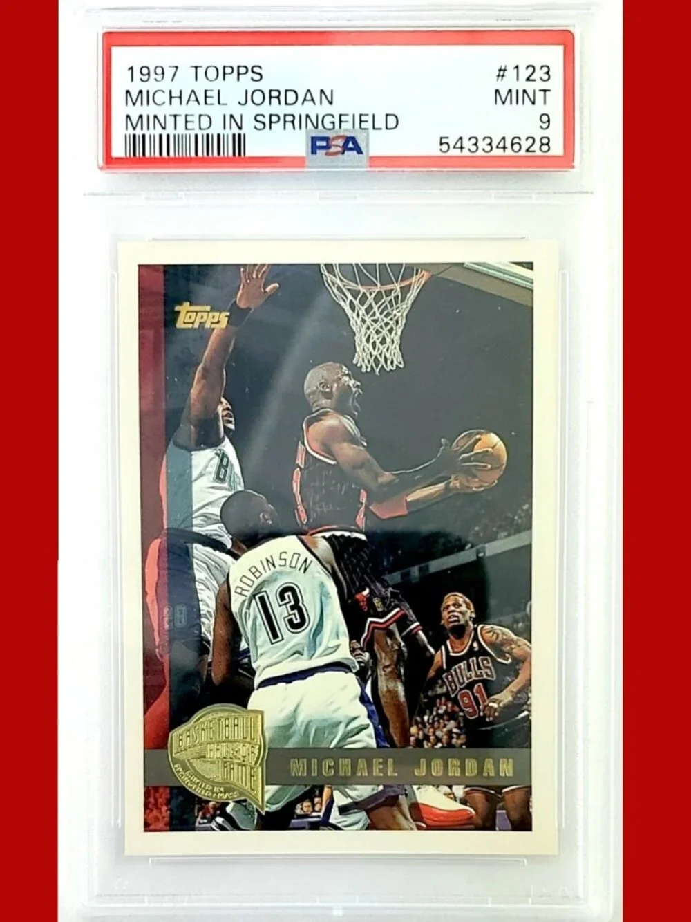 1997-1998 TOPPS PSA 9 Michael Jordan Gold Minted in Springfield 123 HOF